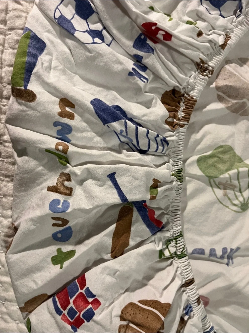🏈⚽️🏀⚾️ Pottery Barn Kids Fitted Crib Sheet Bedding Football Sports Boys